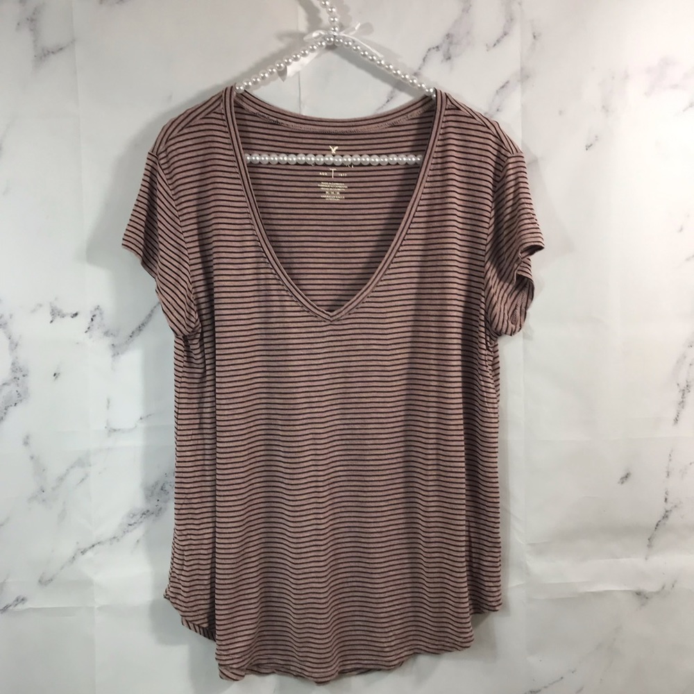 American Eagle Soft & Sexy Striped Tee Size Medium